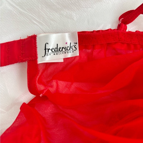 Frederick's of Hollywood Red Sheer Slip Mini Dress Size L Large - Picture 4 of 5